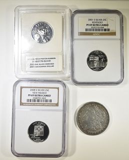 LOT OF 4 SILVER COINS:
