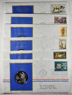 6 POSTMASTERS OF AMERICA 1972 .925 MEDALS