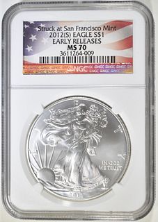 2012 (S) AMERICAN SILVER EAGLE ER NGC MS 70