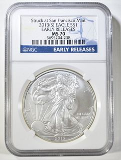 2013 (S) AMERICAN SILVER EAGLE ER NGC MS 70