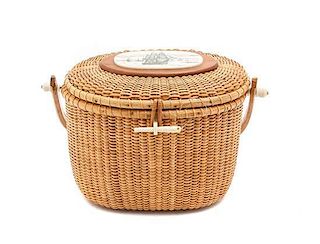 A Nantucket Basket Purse, Height 7 inches.