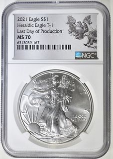 2021 T1 SILVER EAGLE NGC MS 70 LAST DAY