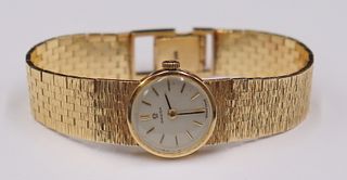 JEWELRY. Lady's Omega 14kt Gold Bracelet Watch.