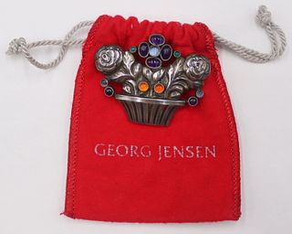 JEWELRY. Georg Jensen Sterling and Colored Gem