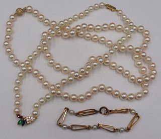 JEWELRY. Pearl and Diamond Jewelry Grouping.