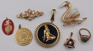 JEWELRY. Grouping of 14kt Gold Jewelry.
