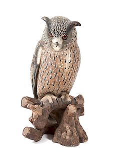 A Terracotta Owl, Height 24 inches.