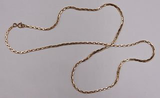 JEWELRY. Vintage 14kt Gold Chain Link Necklace.