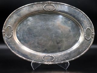 STERLING. Relich & Co. Oval Sterling Serving Tray.