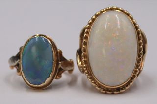 JEWELRY. (2) Vintage 14kt Gold and Opal Rings.