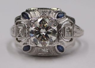JEWELRY. Art Deco GIA 1.10ct OEC Diamond Ring.