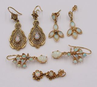 JEWELRY. 14kt Gold and Opal Jewelry Grouping.