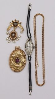 JEWELRY. 14kt Gold and Costume Jewelry Grouping.