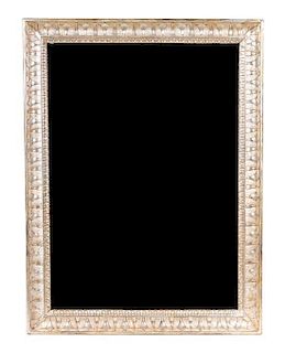A Silvered Metal Mirror, Height 31 3/4 x width 24 inches.