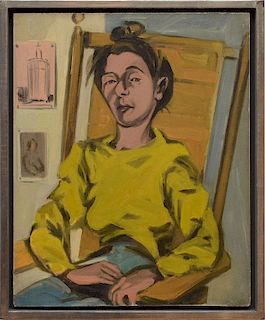 ELAINE DE KOONING (1918-1989): WOMAN IN A YELLOW BLOUSE