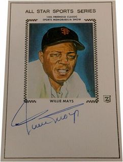 Willie Mays Signed Autographed Postcard San Francisco Giants