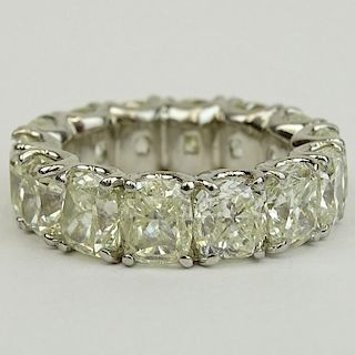 Very Fine Diamond and Platinum Eternity Band Set with Fourteen (14) Well Matched Cushion Cut Diamonds Approx. 15.20 Carat TW.