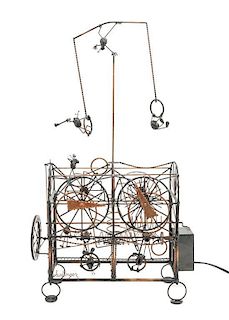 A Wire Clock, R. Bruce Salinger, Height 22 x width 13 inches.
