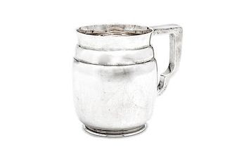 An English Silver Mug, Height 4 1/4 inches.