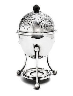 An English Silver-Plate Egg Boiler, Height 9 1/4 inches.
