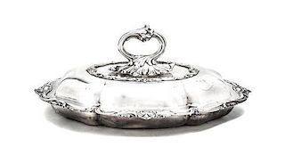 An English Silver-Plate Vegetable Dish and Cover, Length 14 inches.
