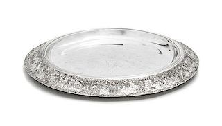 A Silver-Plate Dish, Diameter 15 inches.