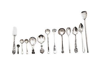 A Collection of Silver Spoons, Length of longest 9 inches.