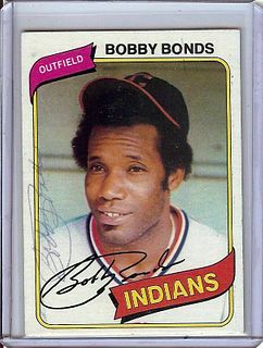 Bobby Bonds Signed Autographed Trading Card 1980 Topps Indians