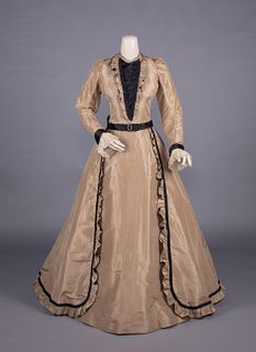 SILK TAFFETA DAY DRESS, c. 1890