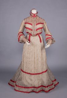 PRINTED BAREGE DAY DRESS, c. 1903