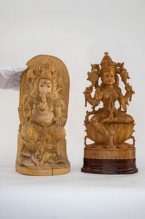 Grp: 2 Southeast Asian Wood Deity Carvings 