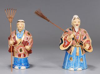 Japanese Satsuma-type Kutani Porcelain Figures
