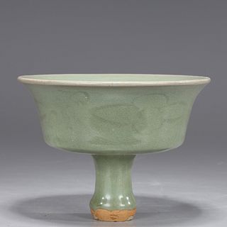 Chinese Celadon Glazed Stem Bowl