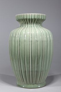 Large Chinese Celadon Glazed Porcelain Vase