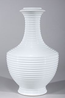 Chinese Blanc de Chine Fluted Vase