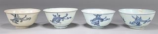 Group of Five Chinese Ming Dynasty Porcelain Bowls