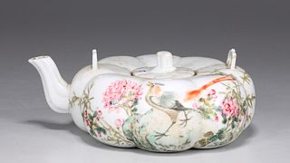 Chinese Famille Rose Enameled Porcelain Teapot