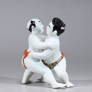 Chinese Porcelain Sumo Wrestlers