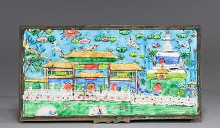 Antique Chinese Enameled Brass Box