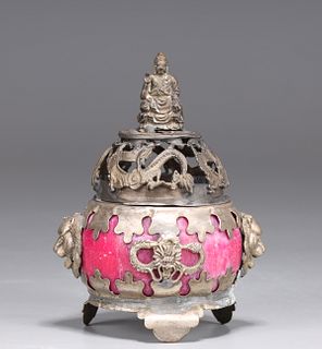 Vintage Chinese Pink Incense Burner