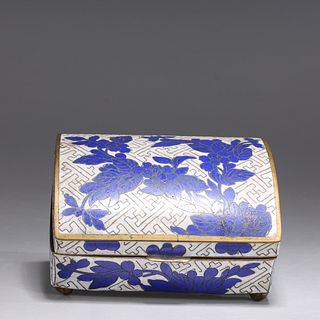 Chinese Enameled Blue & White Box