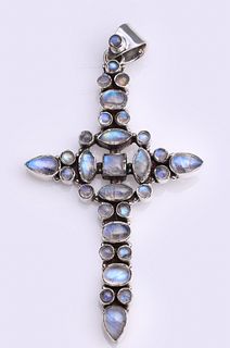 Sterling Silver Aquamarine Cross