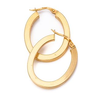 Pair of 14K gold Italian hoop earrings