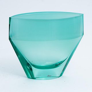 Large Moser Art Glass Vase, Signed.
