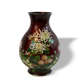 A fine Chinese early XX Century bronze enamel vaseÂ 