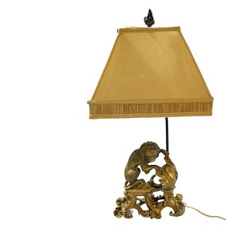 Vintage Lion Brass LampÂ 