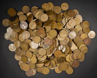 500 MIXED DATE CIRC WHEAT CENTS FROM THE  20'S