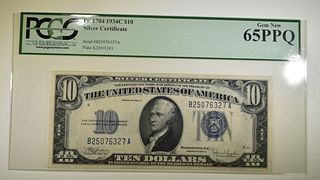 1934-C $10 SILVER CERTIFICATE PCGS 65 PPQ