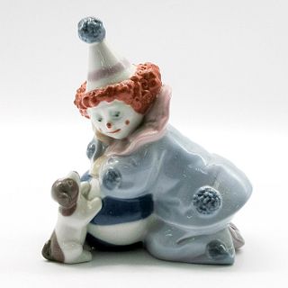 Pierrot with Puppy & Ball 1005278 - Lladro Porcelain Figurine