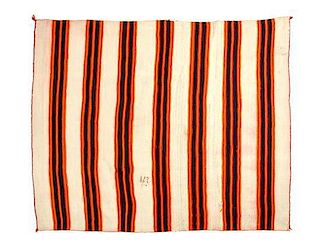 A Navajo Transitional Banded Blanket, 63 x 73 1/2 inches.